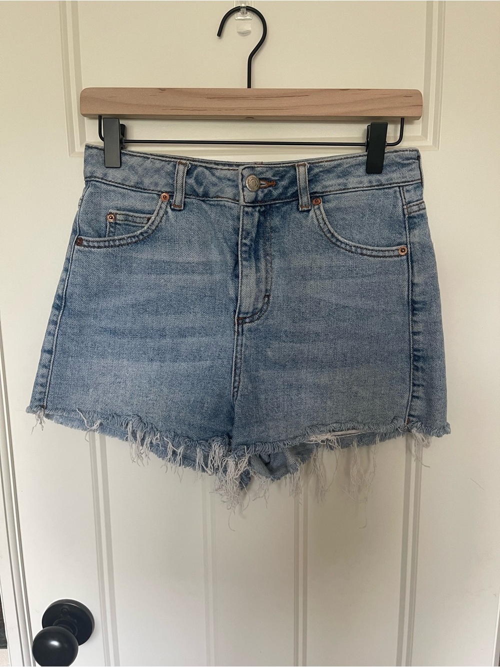 Topshop Mom High Waisted Cut Off Shorts